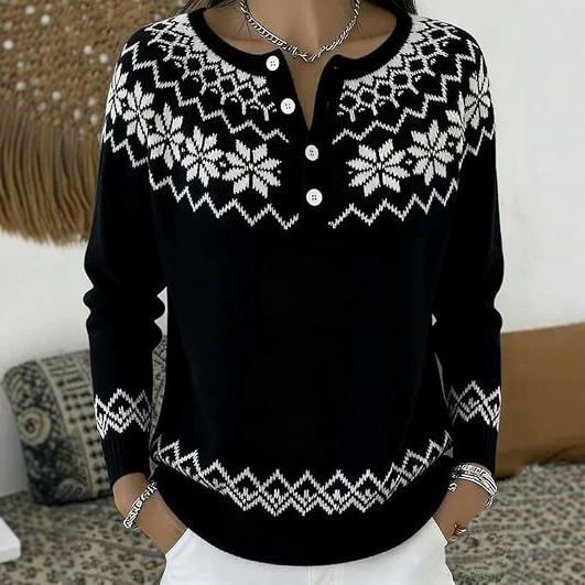 Women's Vintage Floral Print Button Sweatshirt