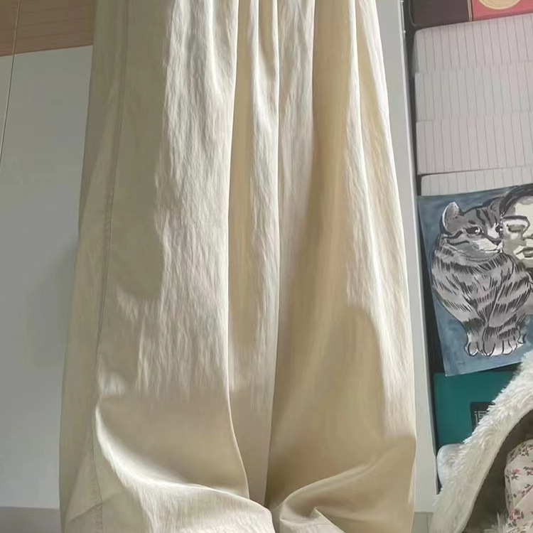 High-Waist Straight-Leg Drapey Loose Casual Pants