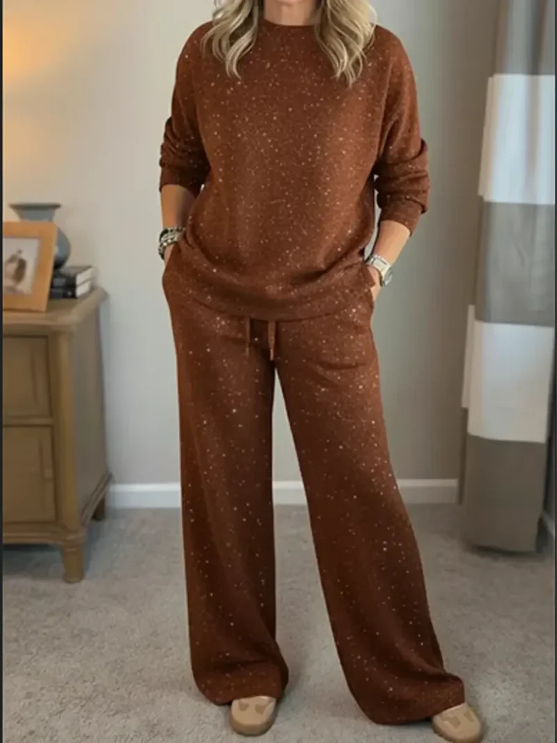 Sparkly Sequin Hoodie and Pants Set Loose Fit
