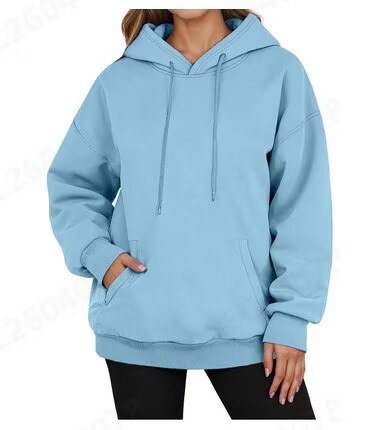 Plus Size Fleece-Lined Pullover Hoodie Unisex Drop Shoulder Solid Color
