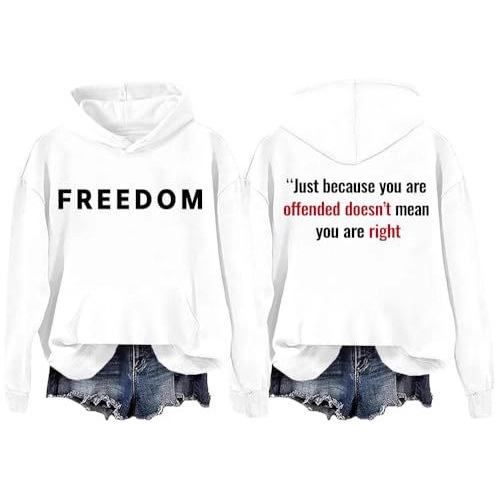 Freedom Patriotic Print Hoodie for Women