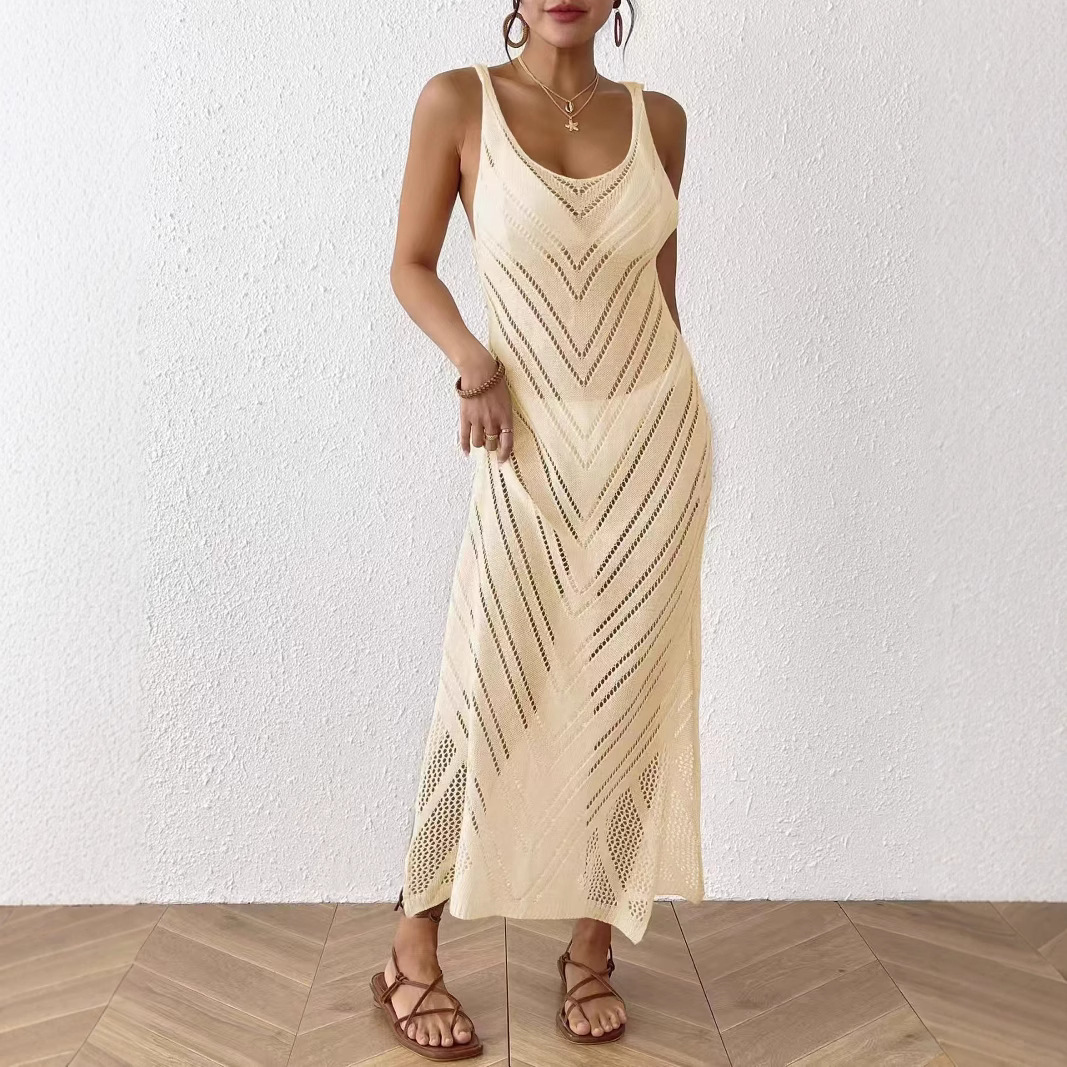 Women's Sexy Cutout Knit Cami Beach Dress Bikini Cover-Up