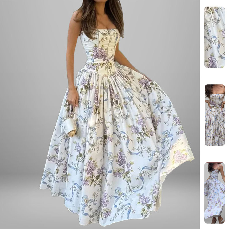 Women's Floral Print Sleeveless Maxi Cami Dress