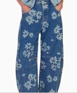 Women's Vintage Print Straight-Leg Casual Pants