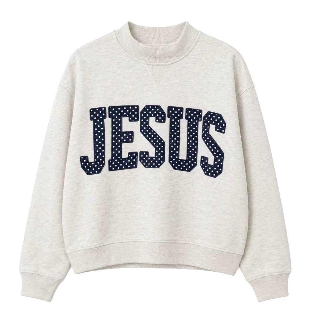Embroidered Letter Crewneck Long-Sleeve Sweatshirt