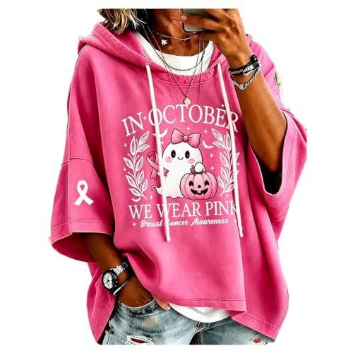 Ribbon Pumpkin Shadow Print Casual Women's Hoodie
