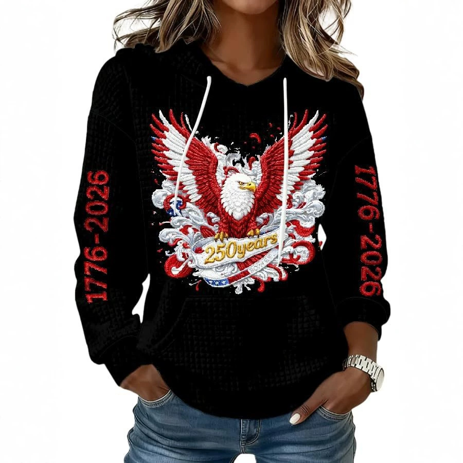 Women's Casual Printed Hoodie Long Sleeve Crewneck