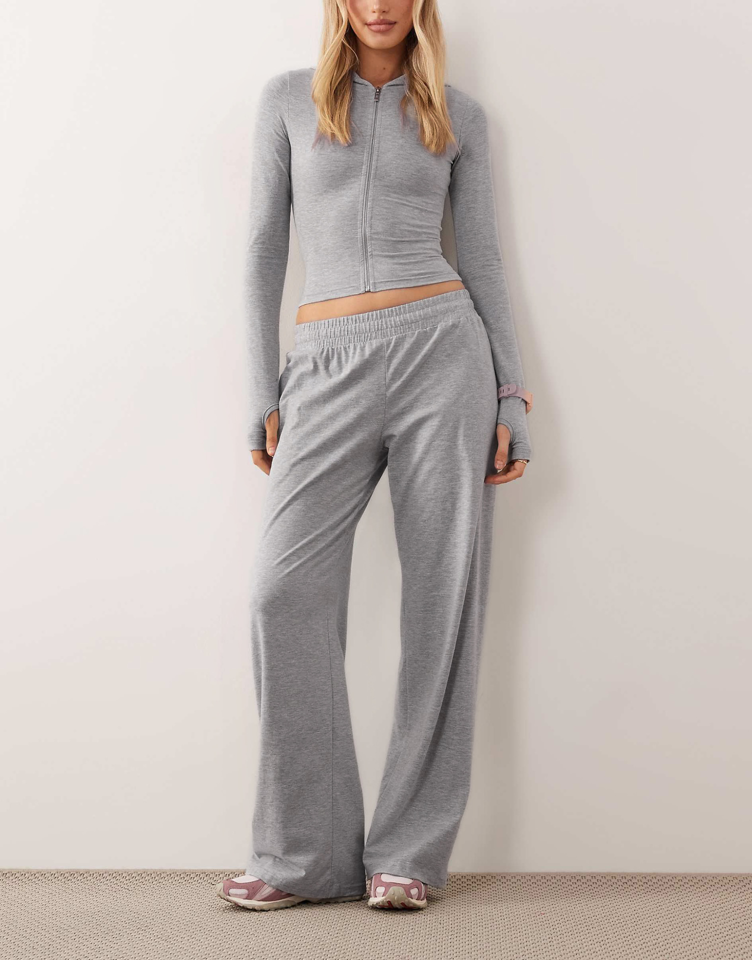 Women's Hooded Sweatshirt and Slim Straight Pants Set
