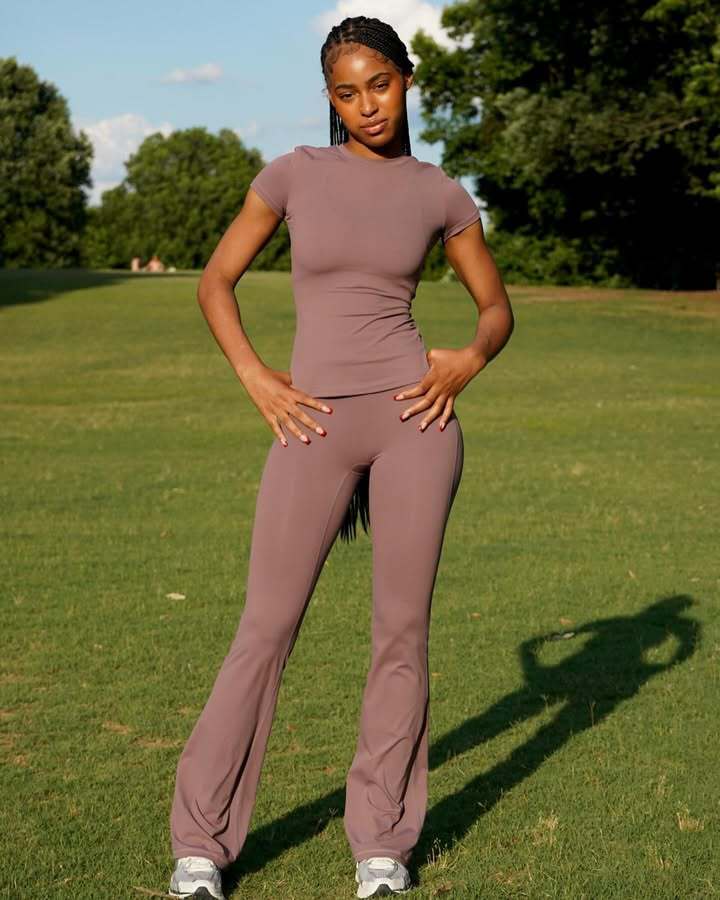 Women's Casual Solid Color Slim Fit Short Sleeve Long Pants Set