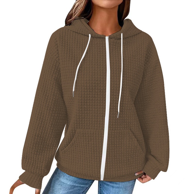 Women's Casual Long Open-Front Hooded Sweatshirt