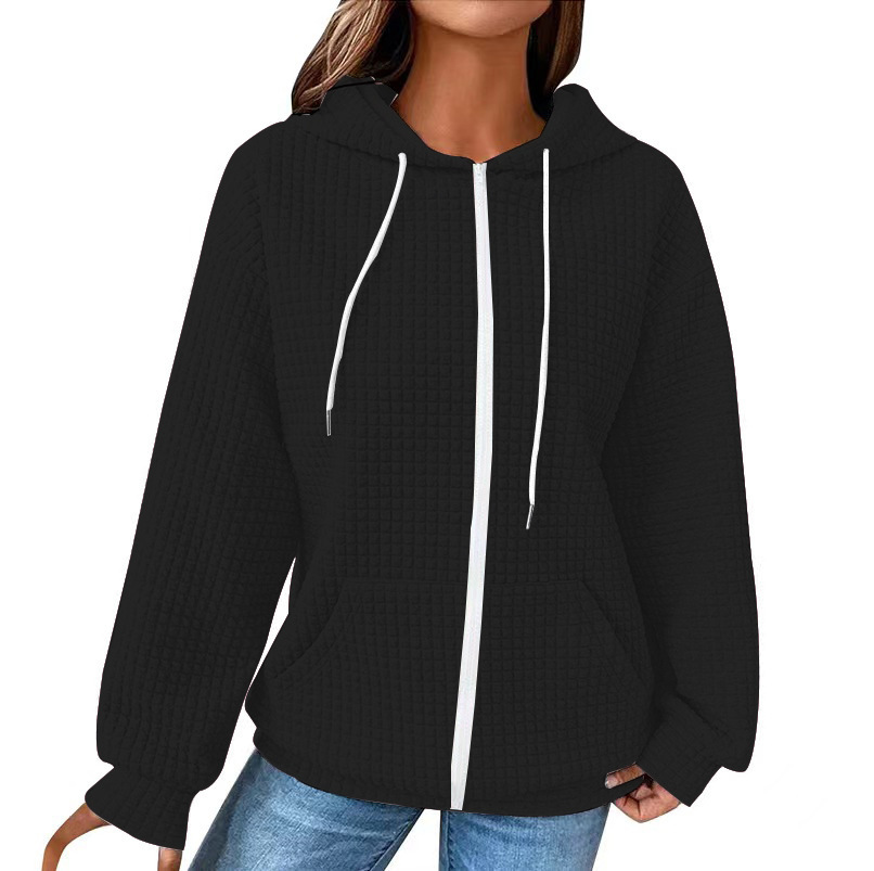 Women's Casual Long Open-Front Hooded Sweatshirt