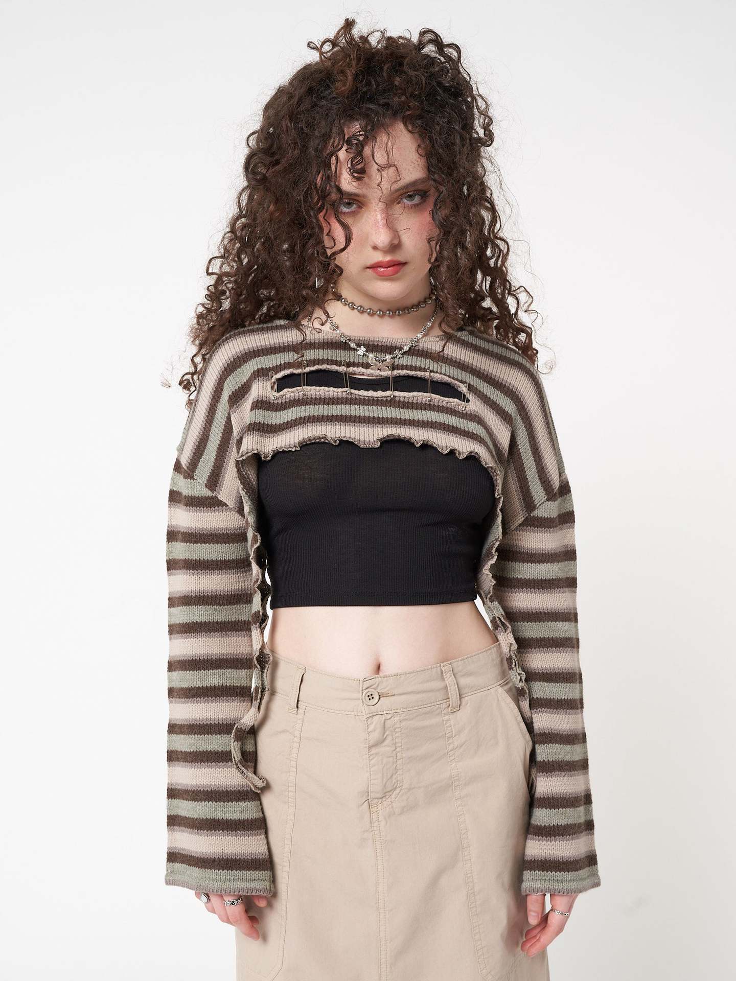 Striped Slimming Pullover Sweater for Women