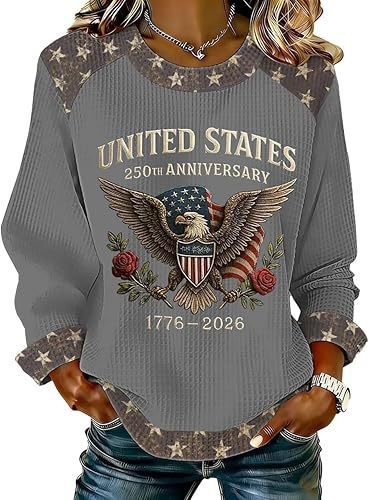 Women's Star Eagle Print Crewneck Sweatshirt