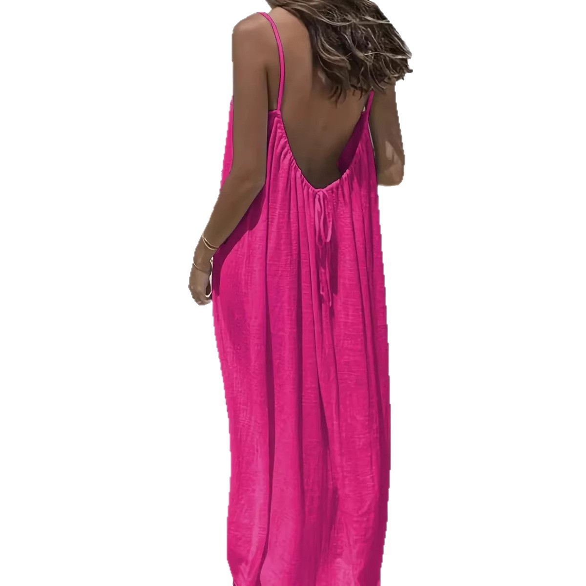 Women's Sleeveless Open-Back Loose Loungewear Dress