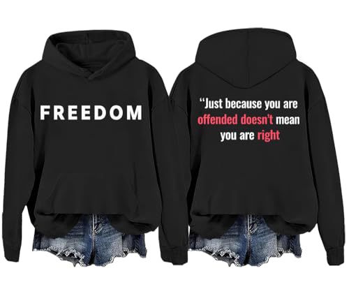 Freedom Patriotic Print Hoodie for Women