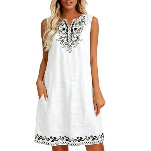 Women's Elegant Floral Print Ruched Sleeveless Midi Dress
