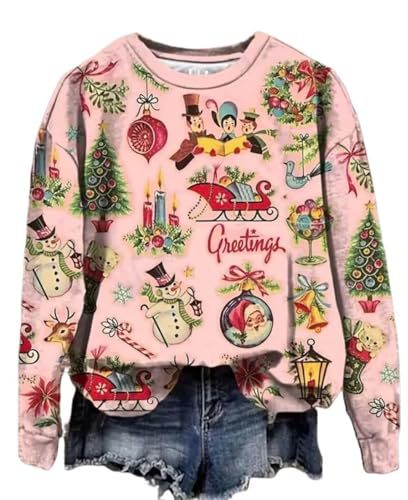 Women's Floral Animal Pumpkin Print Crewneck Sweatshirt