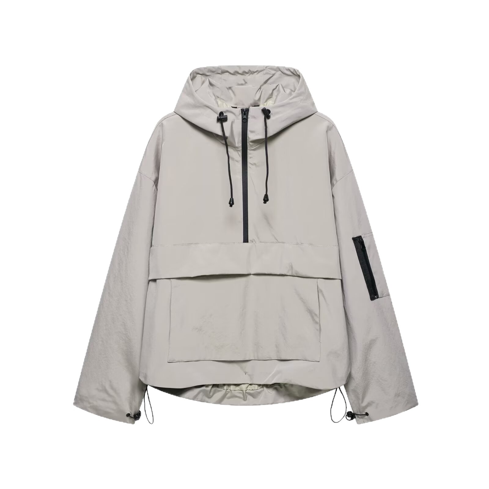 Women's Solid Color Hooded Long Sleeve Casual Jacket