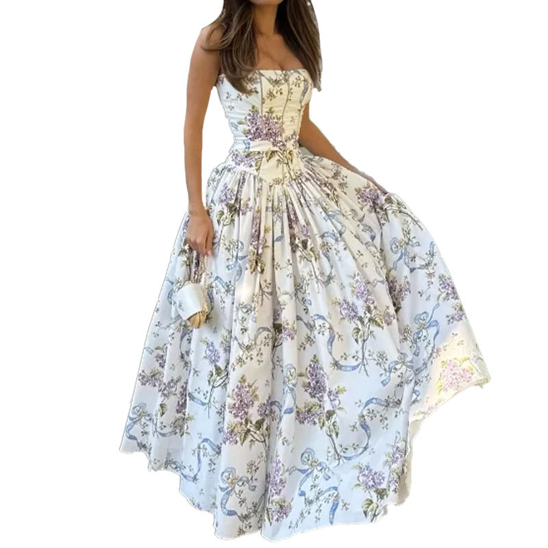 Women's Floral Print Sleeveless Maxi Cami Dress