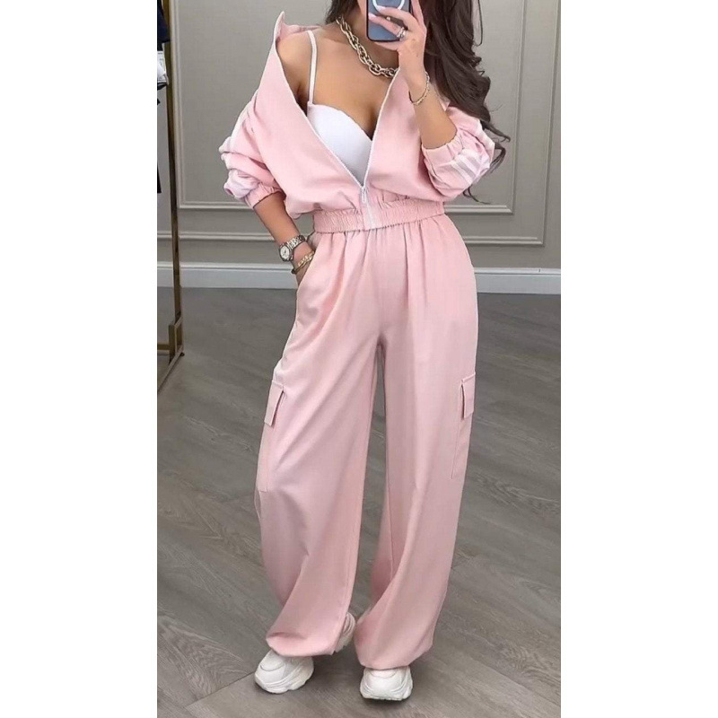 Women's Urban Style Polyester Long Sleeve Pants Casual Set