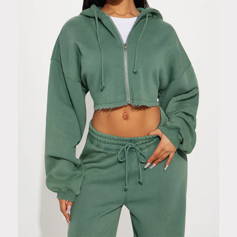 Women's Long Sleeve Zip-Up Sweatsuit Set Casual Sporty Two-Piece