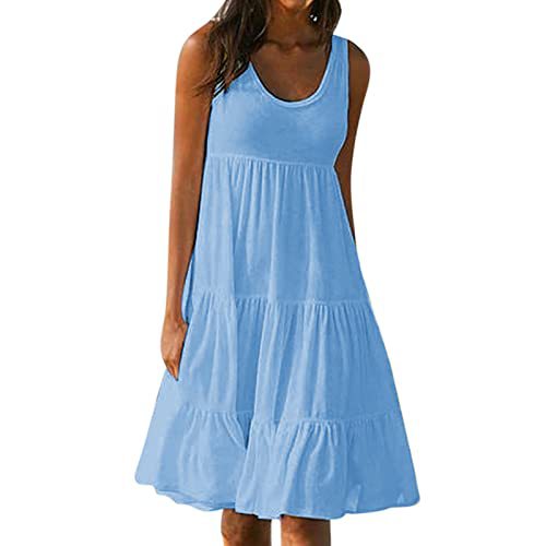 Women's Floral Print Ruched Bodycon Midi Dress Sleeveless Round Neck