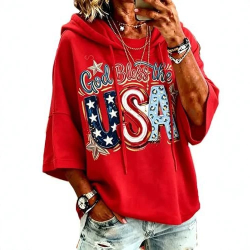 Women's Star Print Casual Hoodie