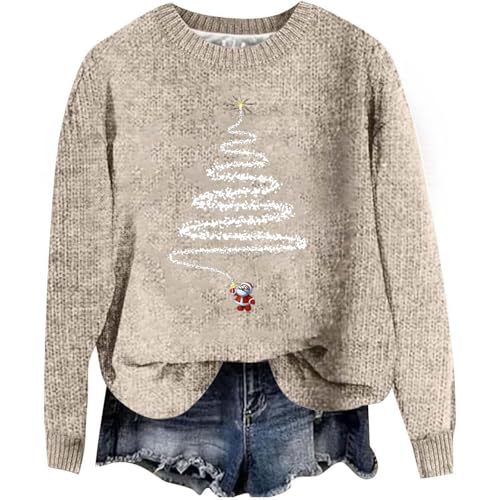 Women's Christmas Tree Light Print Crewneck Sweatshirt