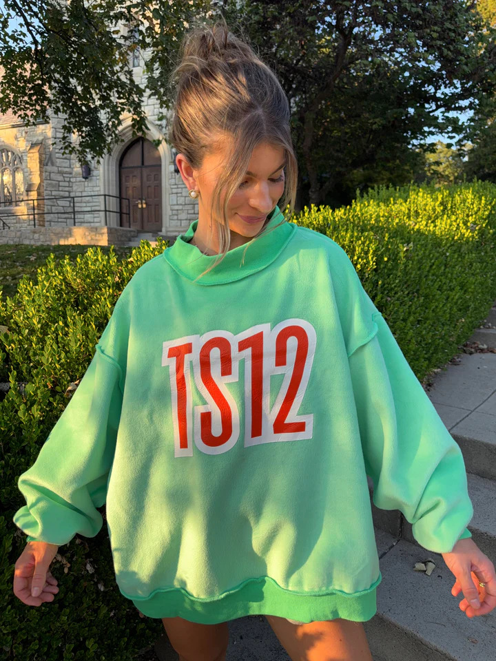 Women's Letter Print Half-Turtleneck Long-Sleeve Loose Reversible Sweatshirt