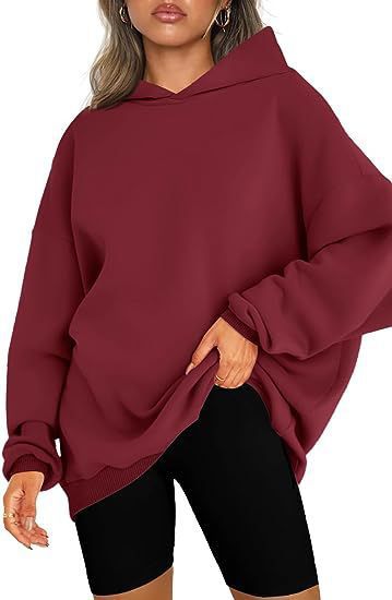 Women's Oversized Fleece-Lined Hooded Pullover Sweatshirt
