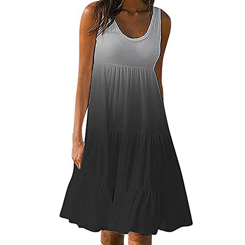 Women's Floral Print Ruched Bodycon Midi Dress Sleeveless Round Neck