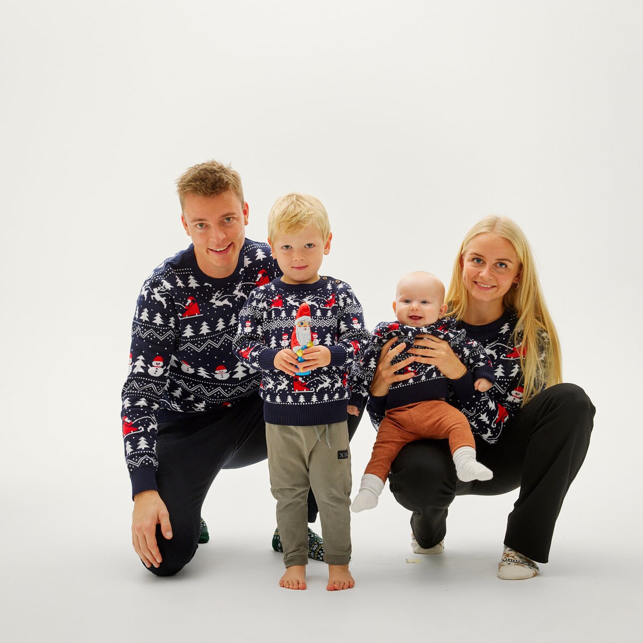 Christmas Family Matching Sweatshirt Set Printed Long Sleeve Pullover Loungewear