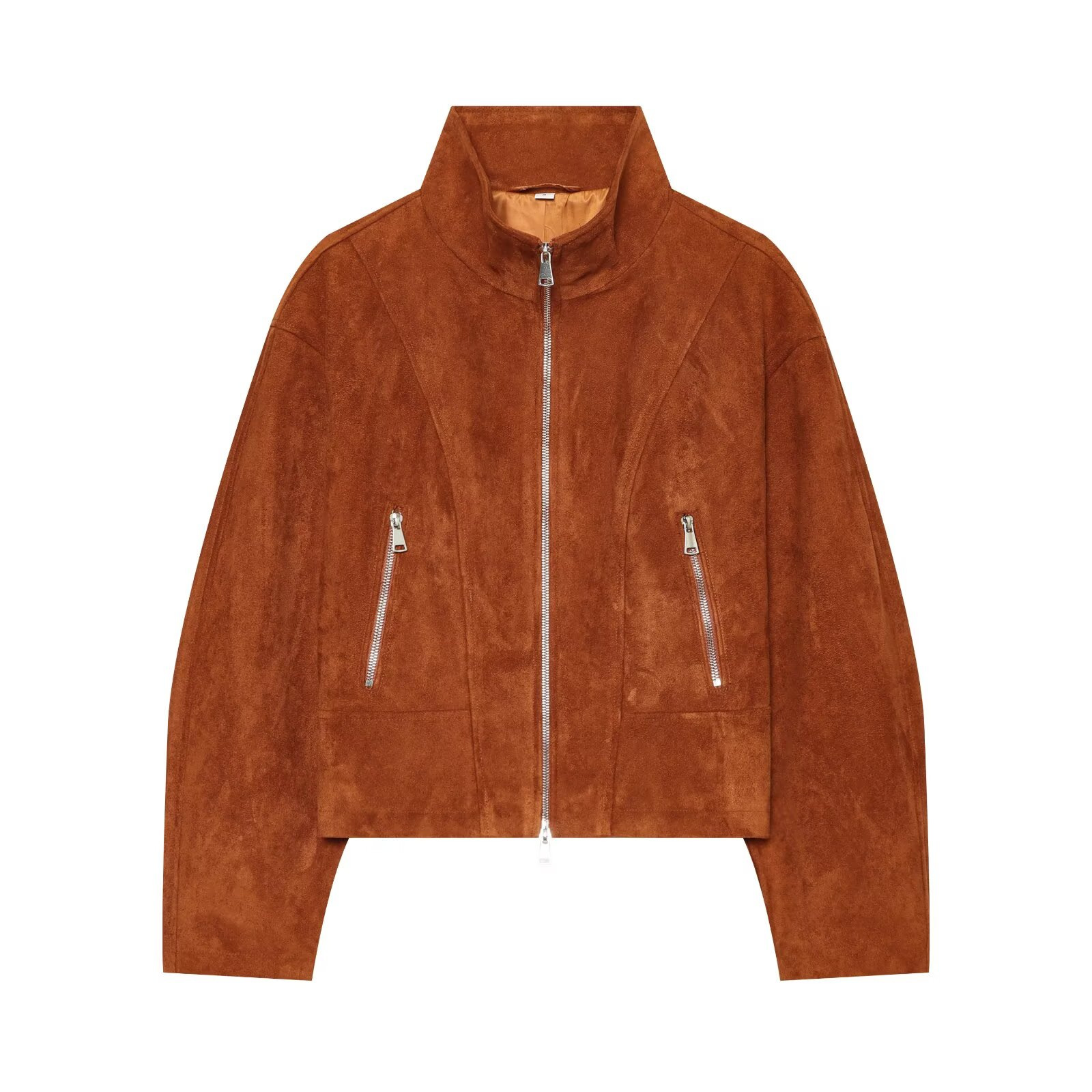 Women's Retro Stand Collar Zip Jacket