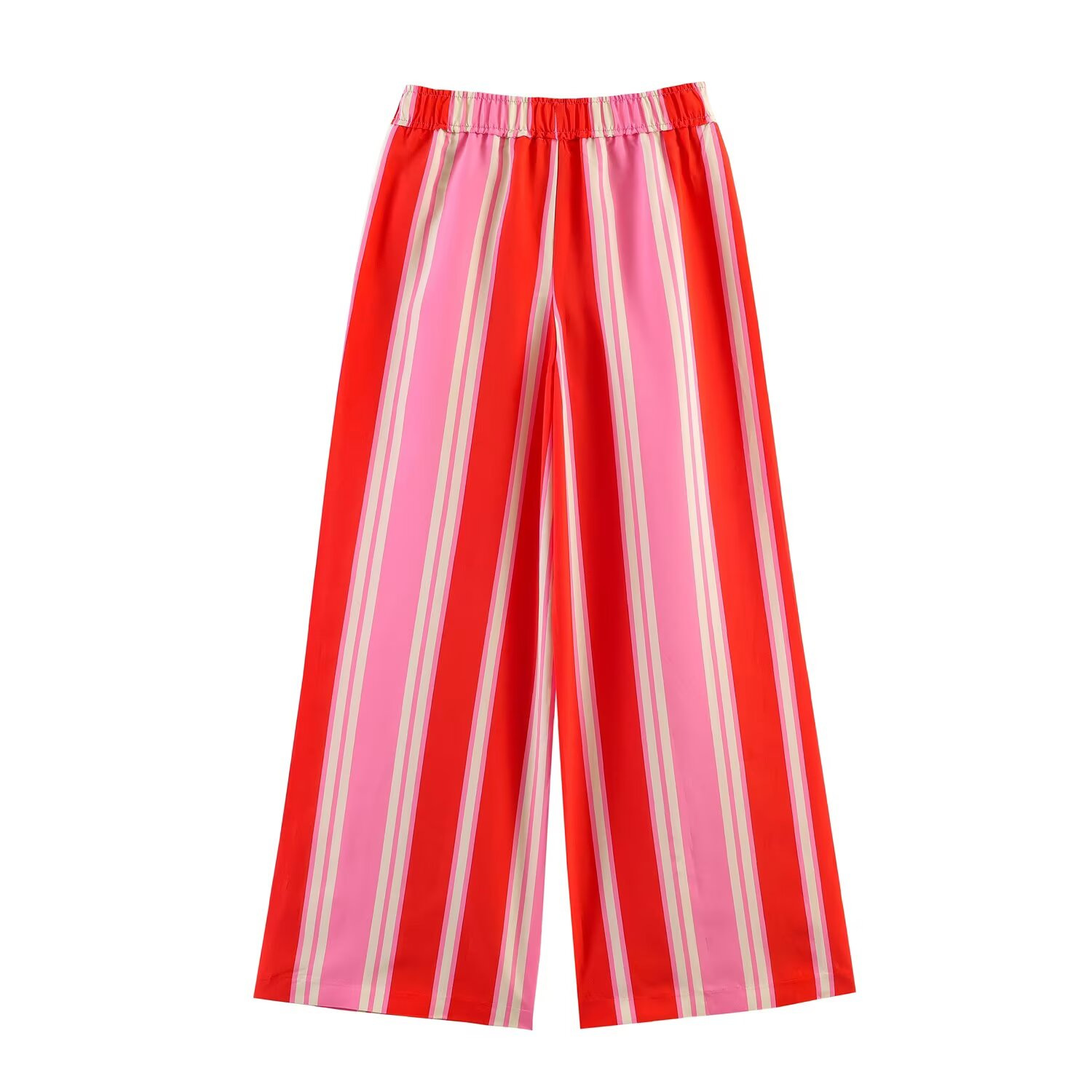 Striped Shirt and Wide-Leg Pants Set