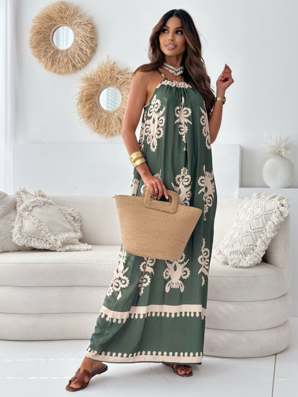Women's Floral Print Open-Back Cami Dress