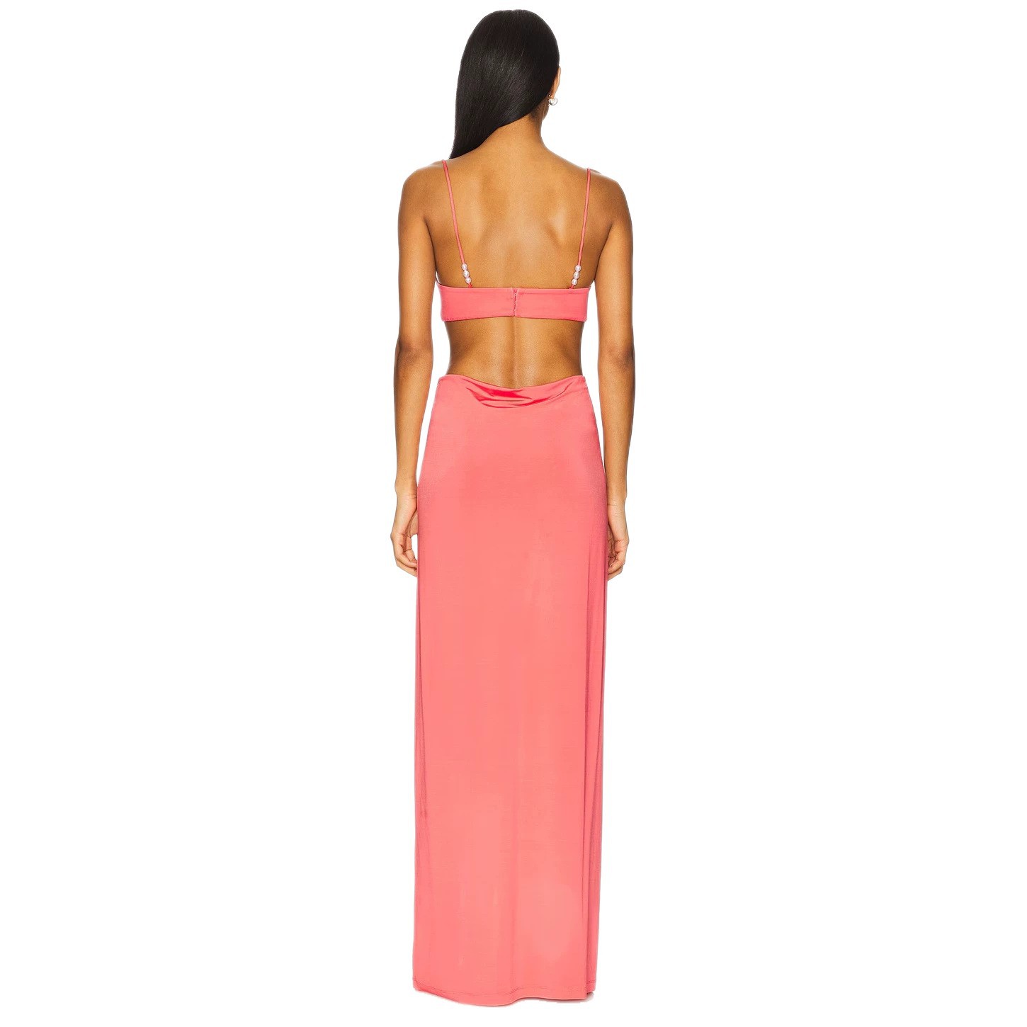 Elegant Spaghetti Strap Backless Bodycon Long Dress