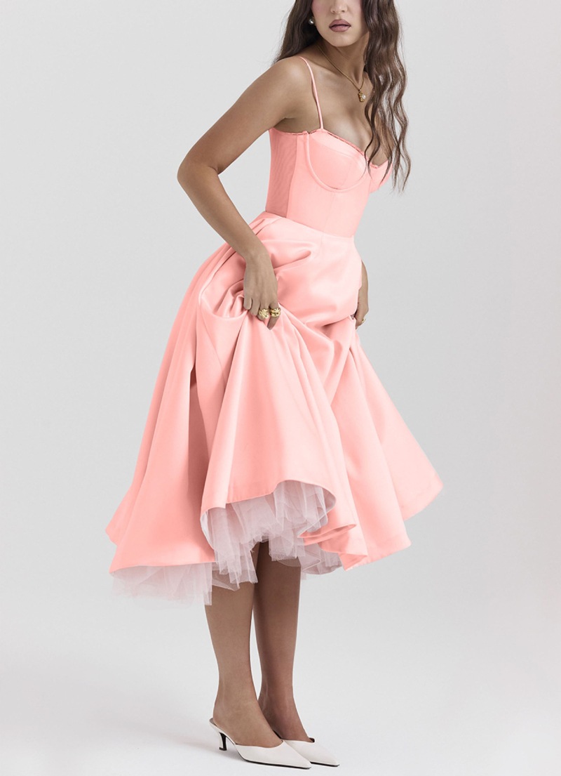 Sexy V-Neck Open-Back Sleeveless High-Waist Bubble Dress