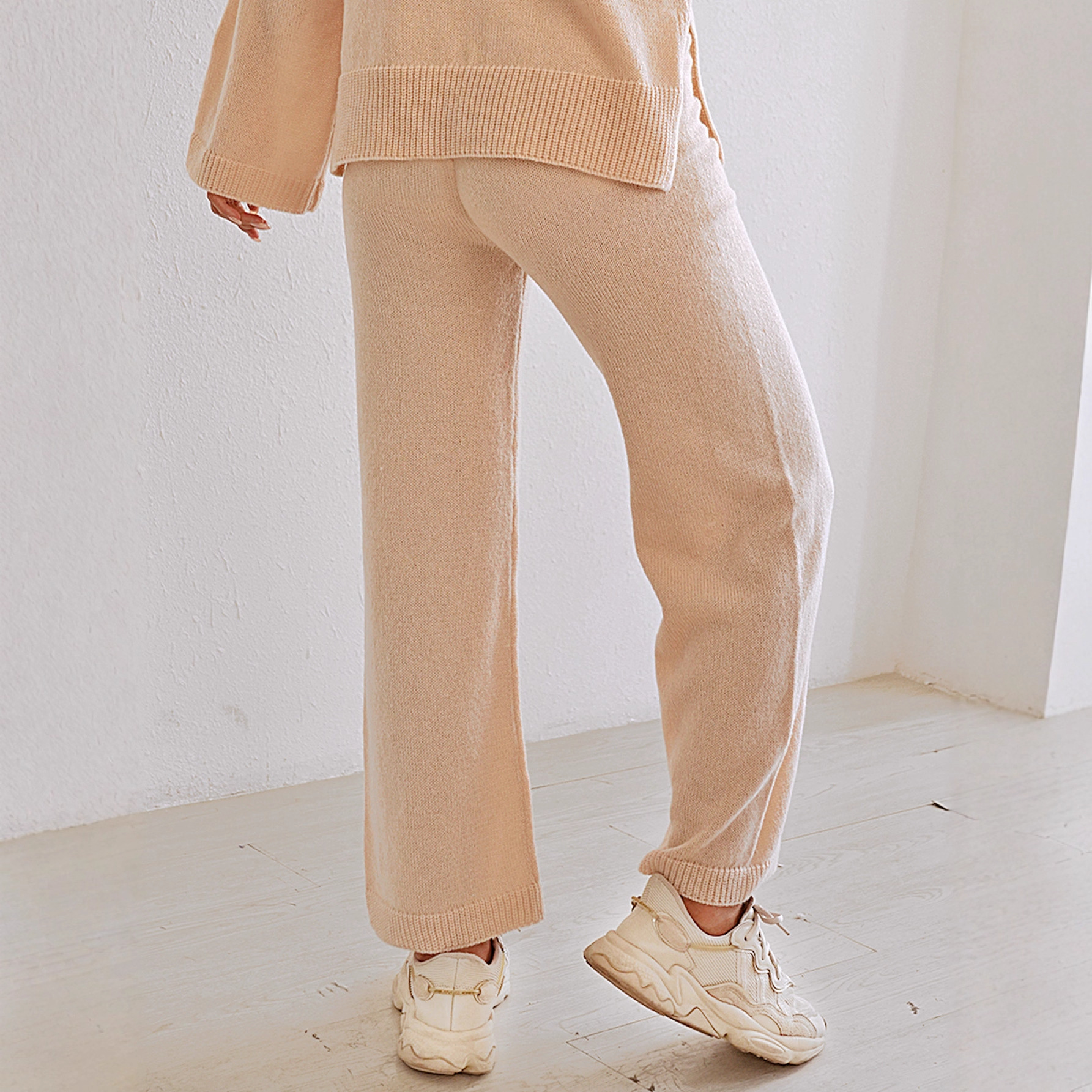High-Waist Straight-Leg Wide-Leg Casual Pants