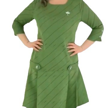 Women's Floral Midi Dress with V-Neck, Flared Sleeves, and Cinched Waist