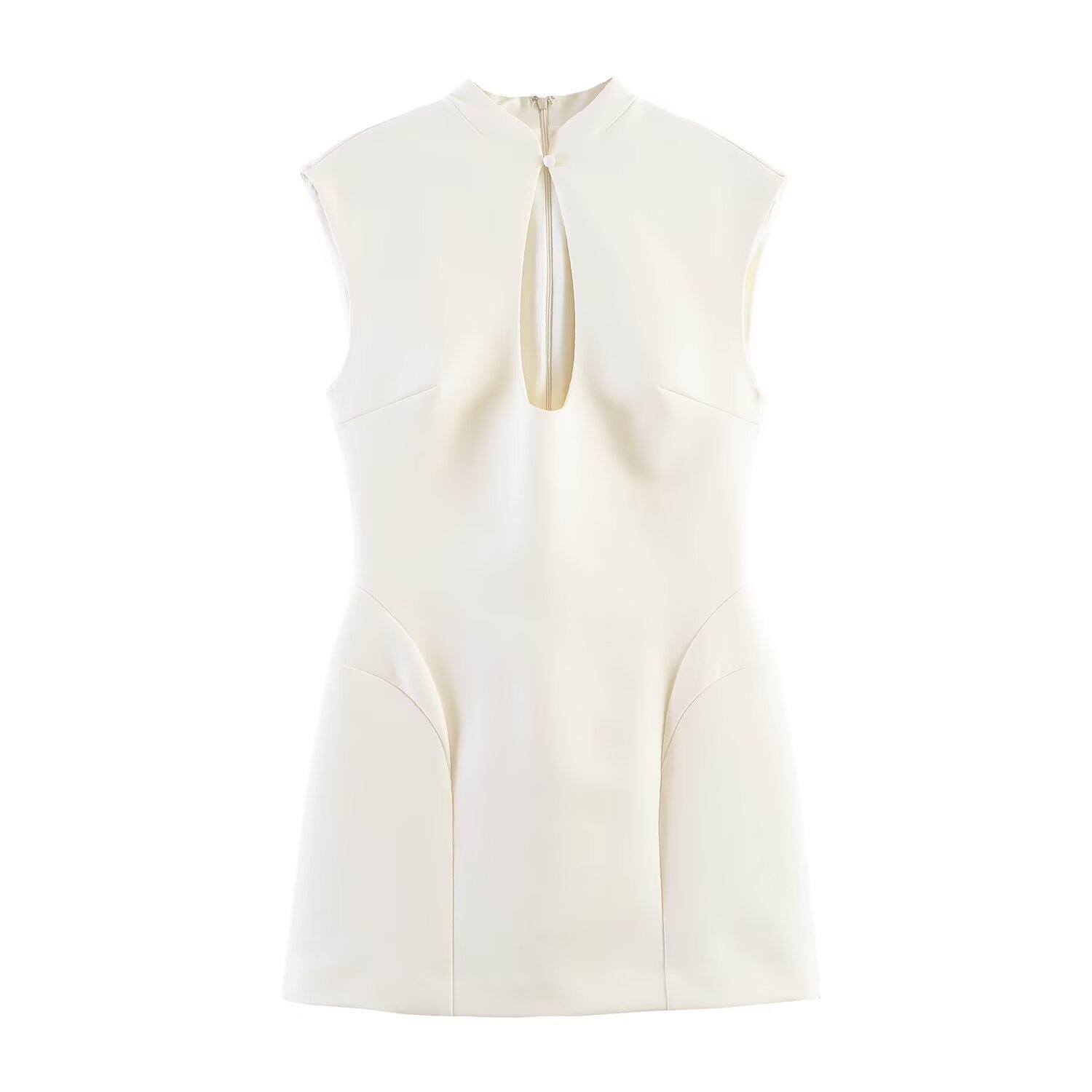Women's Split Puff Sleeve Waist-Cinched Mini Dress