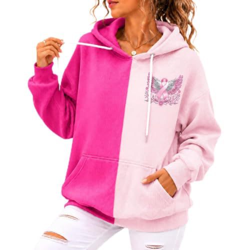 Women's Ribbon Angel Wings Print Casual Hoodie