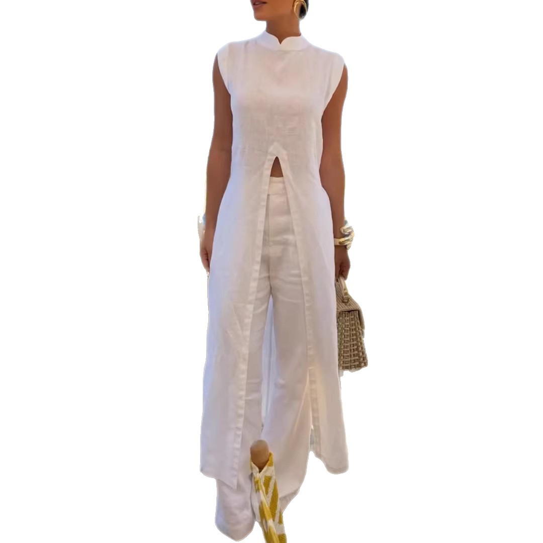 Women's Split Long Top and Pants Set