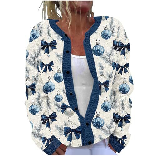 Women's Floral Leaf Print Button Cardigan Sweater