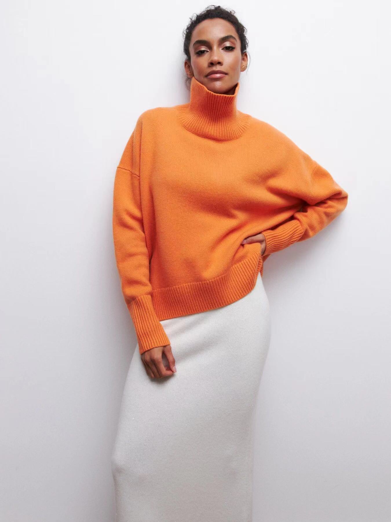 Women's Loose Half-Turtleneck Sweater
