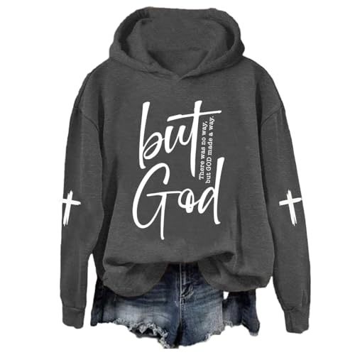 Women's Letter Cross Print Casual Hoodie