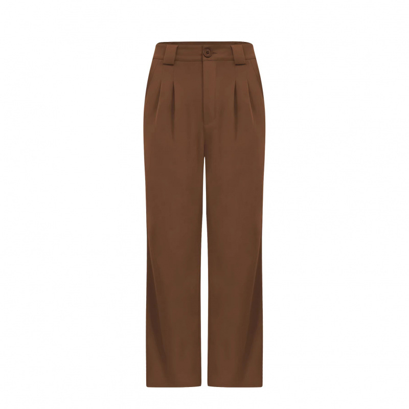 High-Waist Button Wide-Leg Suit Pants for Women