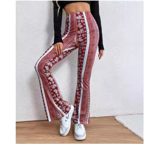 Bohemian Print High-Stretch Skinny Flare Pants
