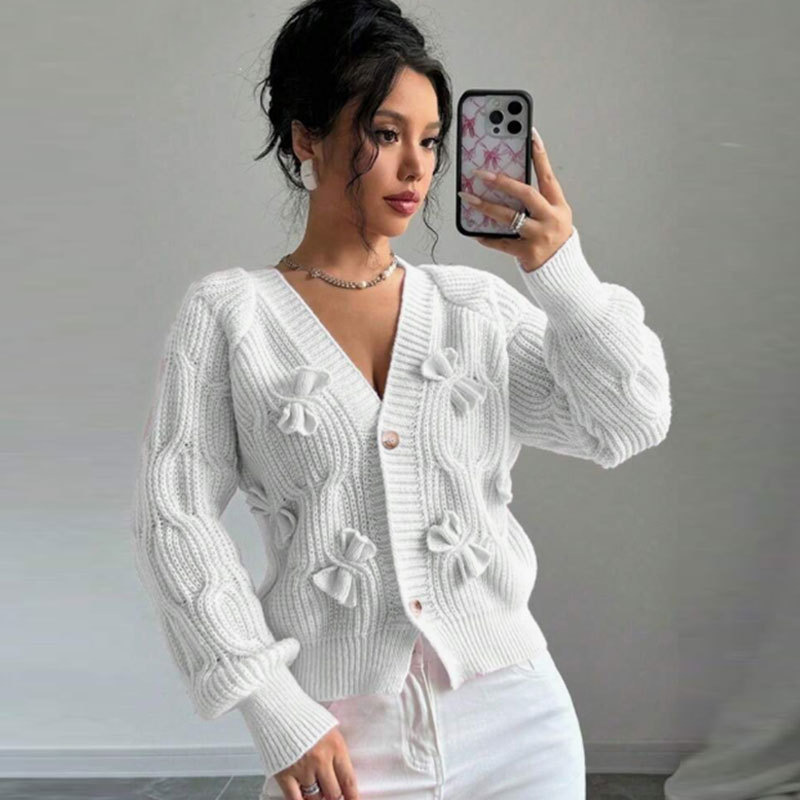 Women's Bow Knit Cardigan Sweater Coat