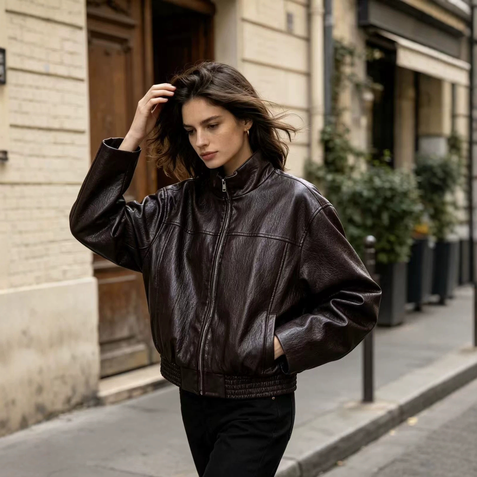 Women's Zip-Up Stand Collar Jacket