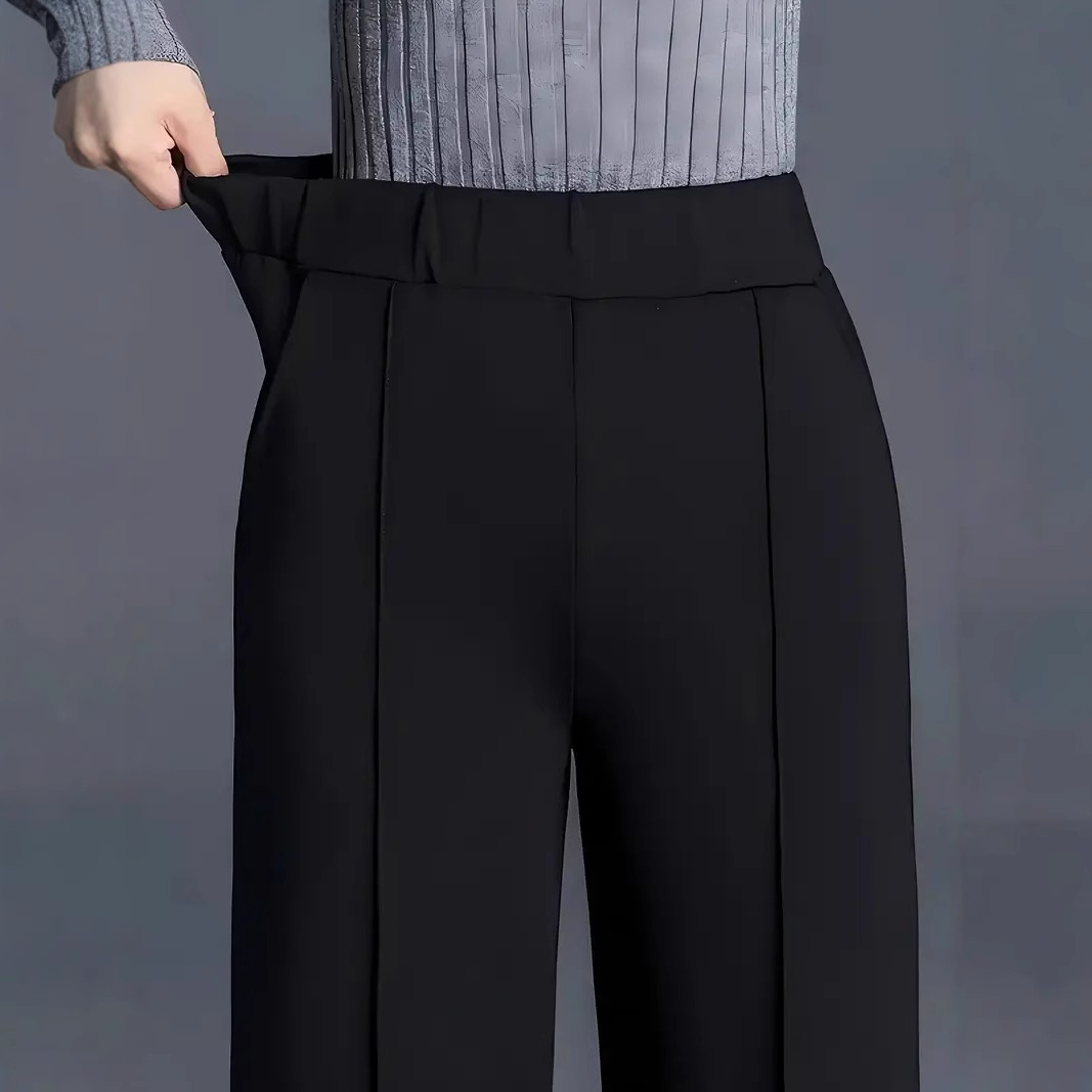 Women's High-Waist Wide-Leg Casual Pants Solid Color Loose Slimming
